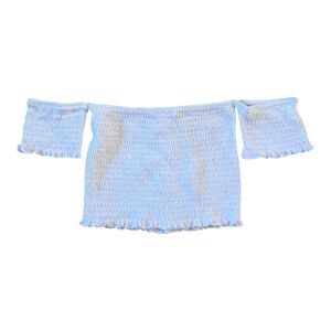 Bozzolo White Off-Shoulder Stretch Crop Top S